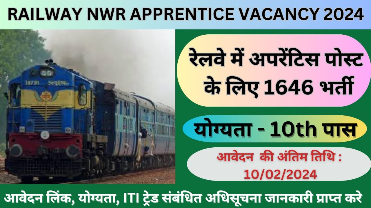 Railway NWR Apprentice Vacancy 2024